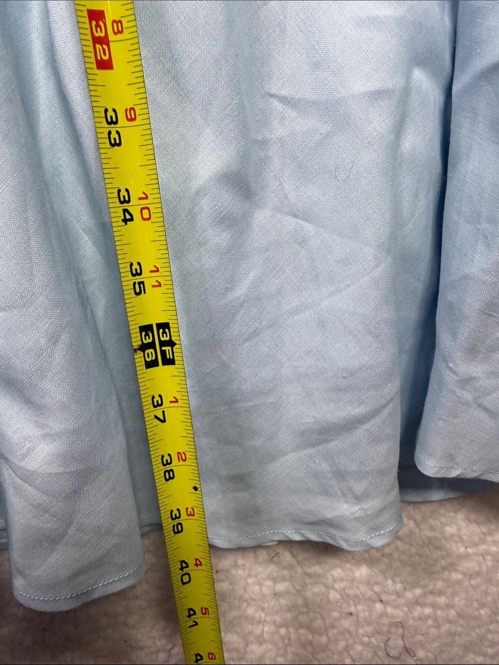 (N5)NWT LINO USA, Vintage Maxi Skirt, A-Line,100% Linen,Size 2X,Light Blue Women - Picture 7 of 12